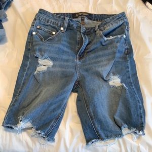 Long jean shorts